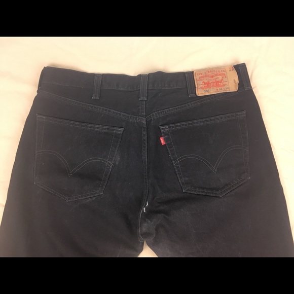Levi’s 501 Black Denim Jeans 38x30 Button Fly - Picture 4 of 8